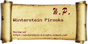 Winterstein Piroska névjegykártya